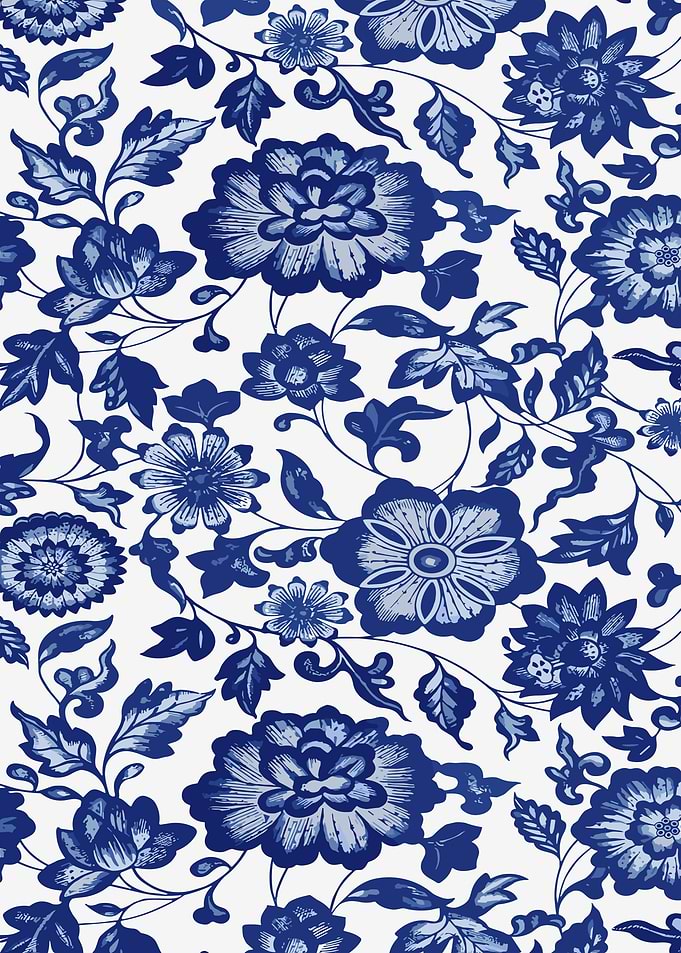 Blue and White Floral Pattern