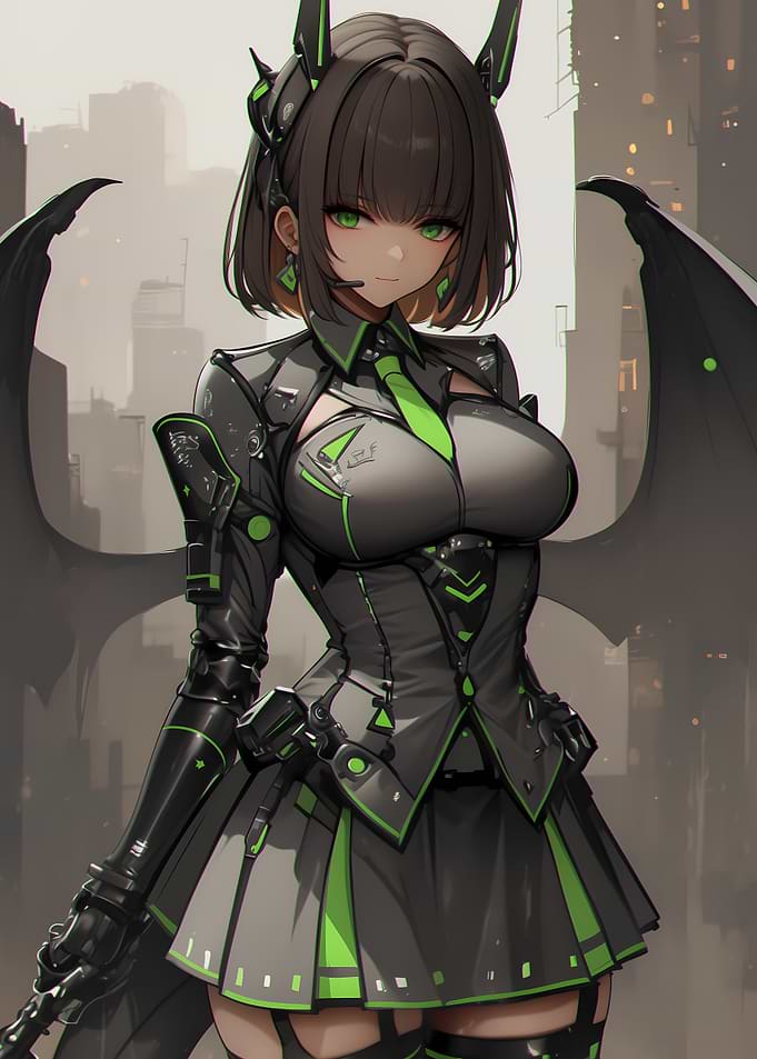 Cyberpunk Anime Girl Gaming