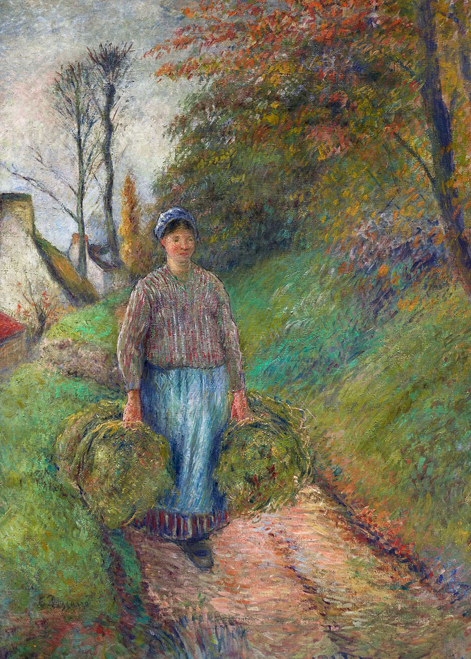 Peasant Woman Carrying Two Bundles of Hay