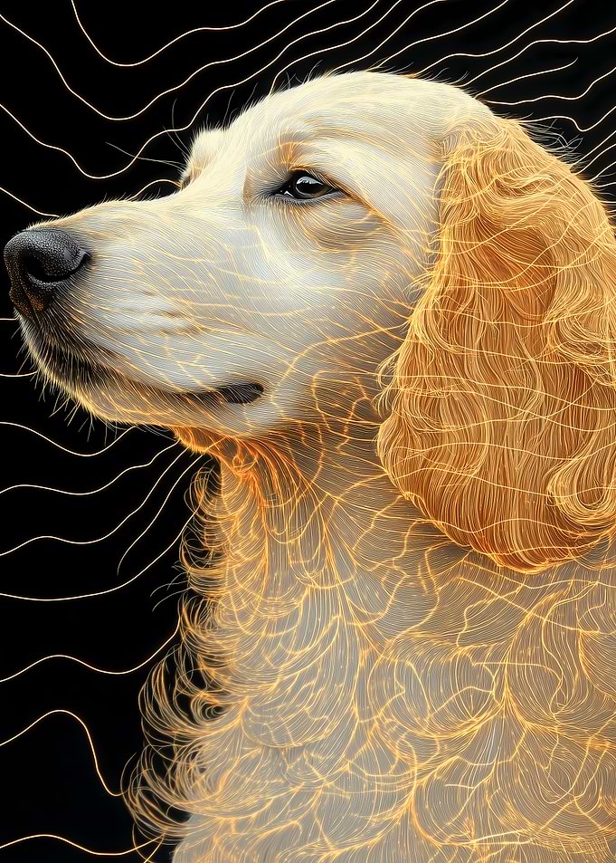 Golden Retriever Line Art Animal