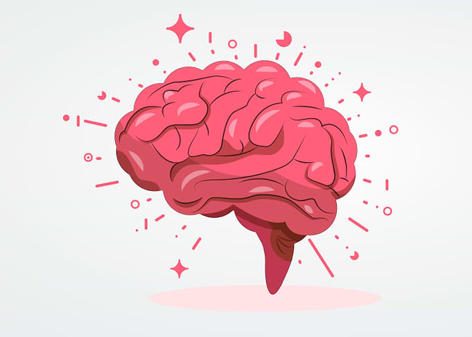 Pink Brain Illustration