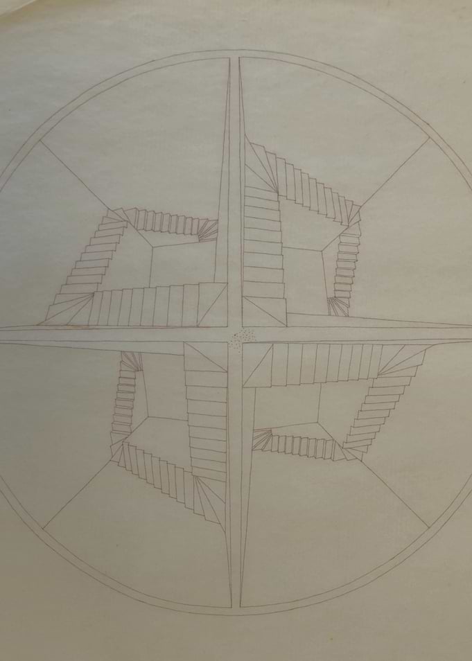 Spiral Staircase Perspective Drawing