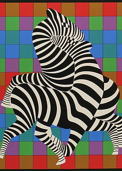 Victor Vasarely Zebra Abstract Art