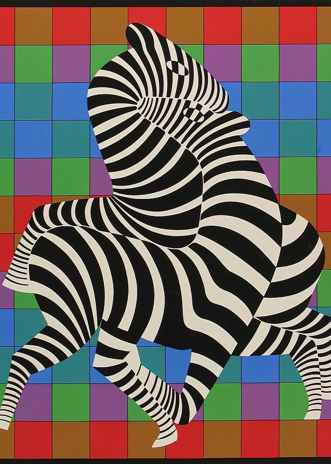 Victor Vasarely Zebra Abstract Art