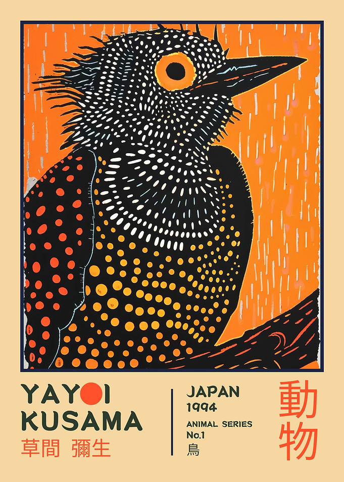 Yayoi Kusama Bird Exhibition Poster