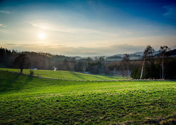 Sunset Over Rolling Hills