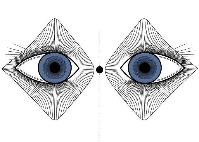Abstract Two Eyes in Diamonds