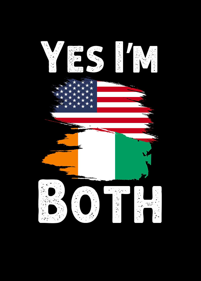 American & Irish Flag Design
