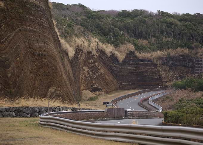 Winding Roads Alongside Earthquake Faults