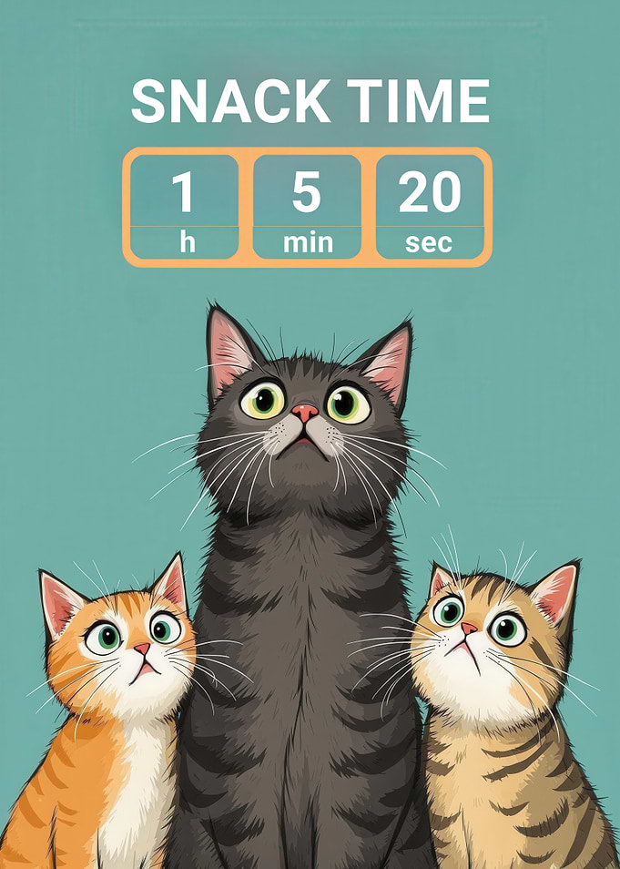 Funny Cats Waiting for Snacks