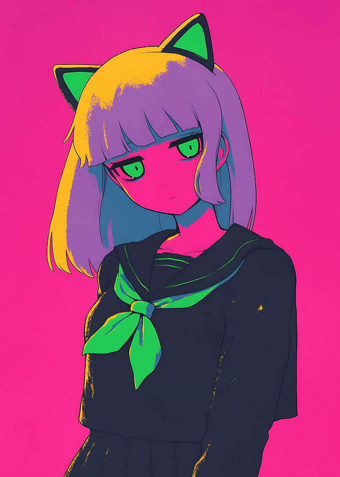 Anime Girl with Cat Ears