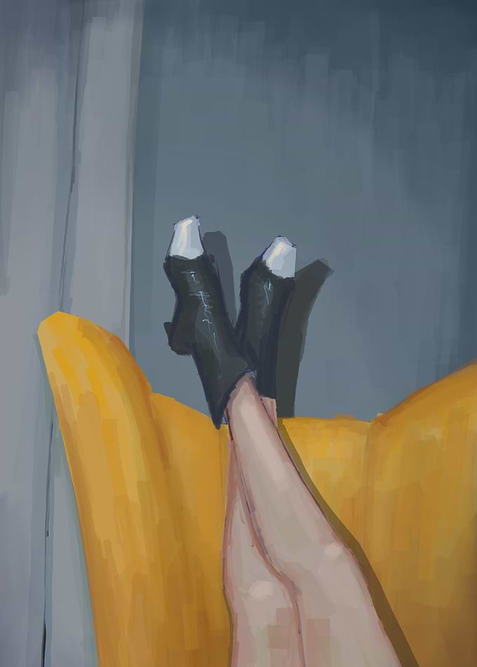 Legs in Yellow Chair