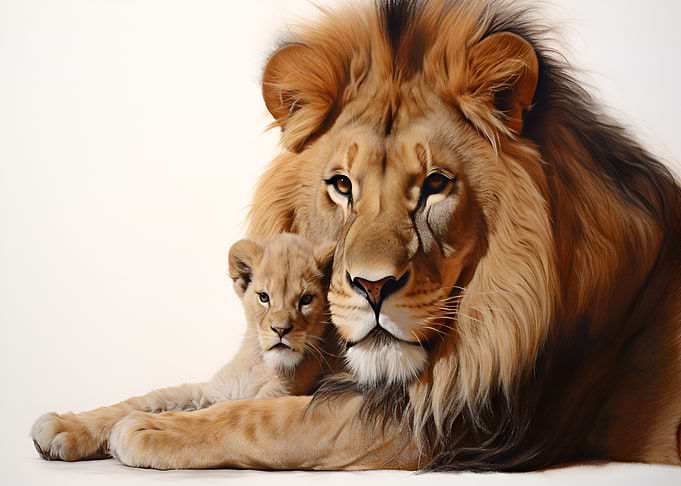 Lion and Cub Portrait