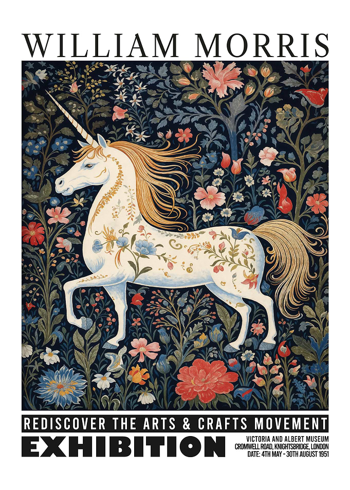 William Morris Unicorn Floral