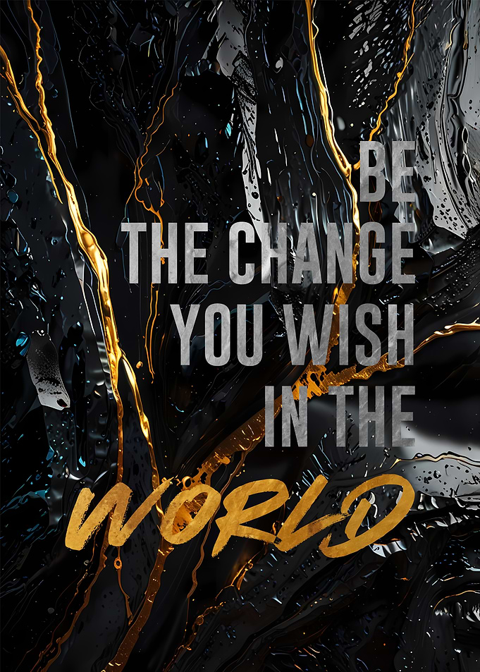 Be The Change Quote Art