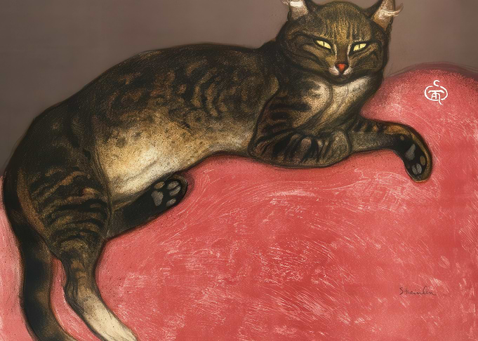 Cat Portrait Painting, théophile steinlen artwork
