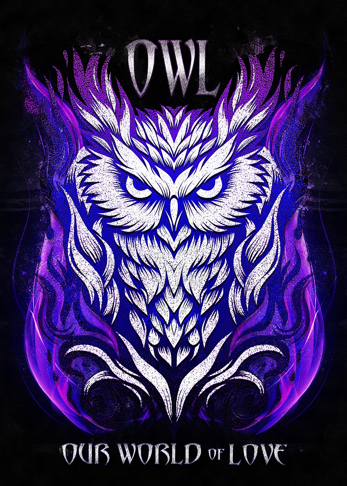 Owl with Flames Design