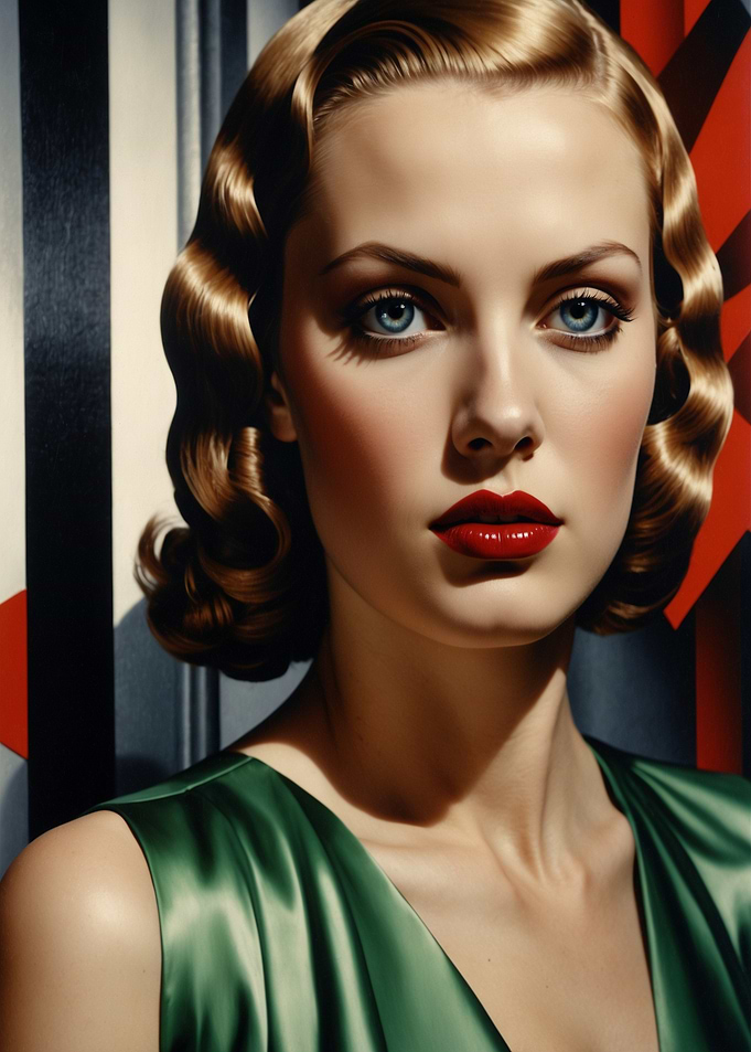Vintage 1930s Art Deco Style Glamour Portrait