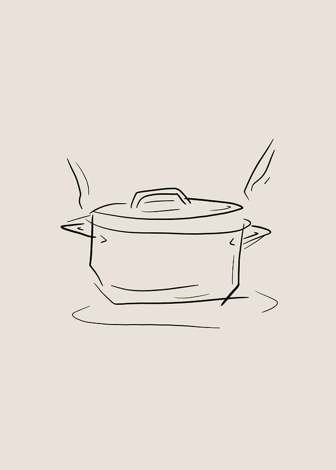 Steaming Pot Line Art