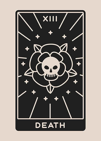Beige Tarot Card DEATH