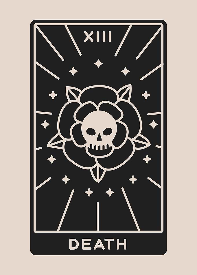Beige Tarot Card DEATH