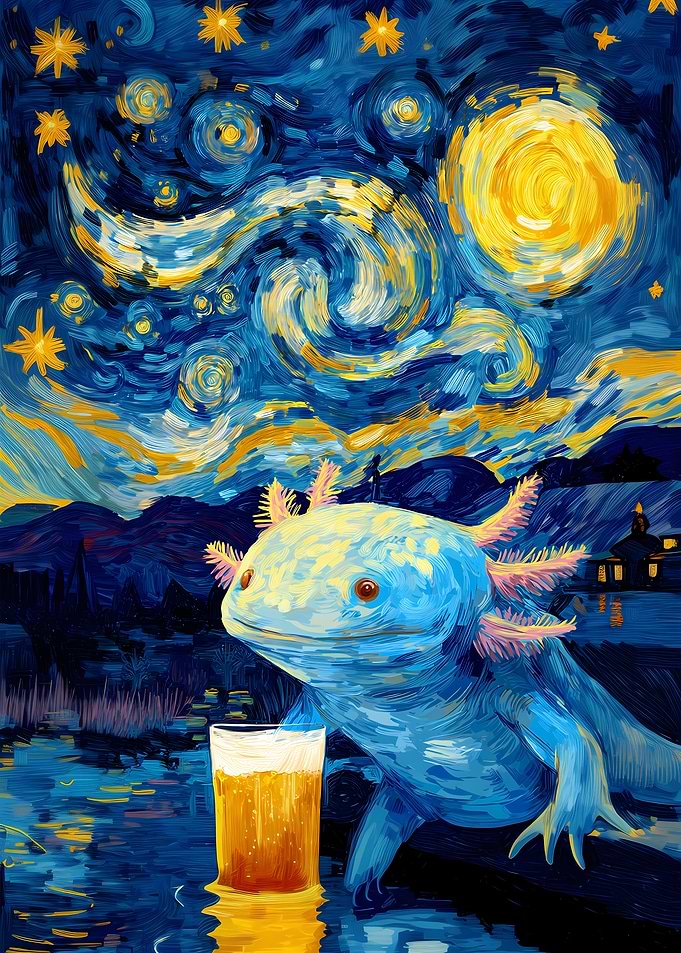 Axolotl in Starry Night