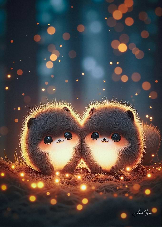 Cute Fluffy creatures in Forest