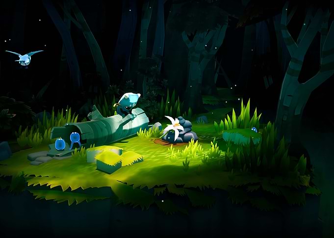 Night Forest Scene in The Last Campfire