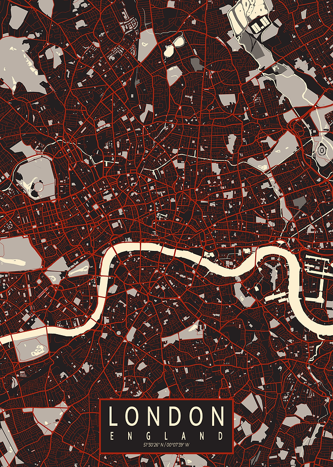 London City Map England Vector