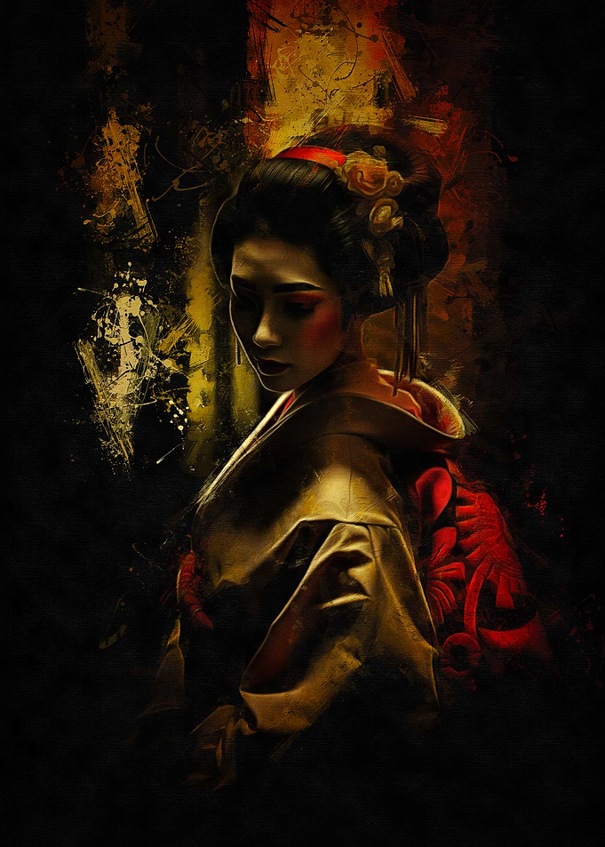 Geisha in Traditional Kimono