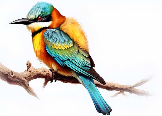 Colorful Bird on Branch