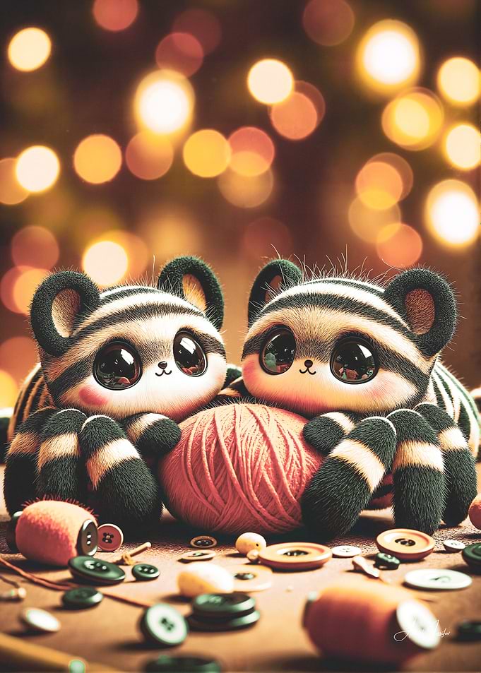 Cute Striped Spiders with Yarn