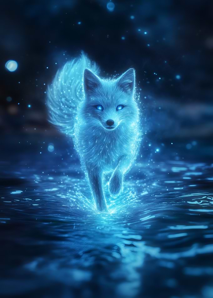 Glowing Fox on Water