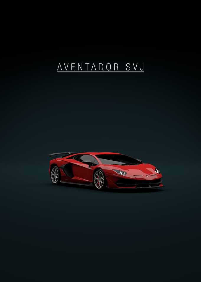 Red Front Lamborghini Aventador SVJ - green background