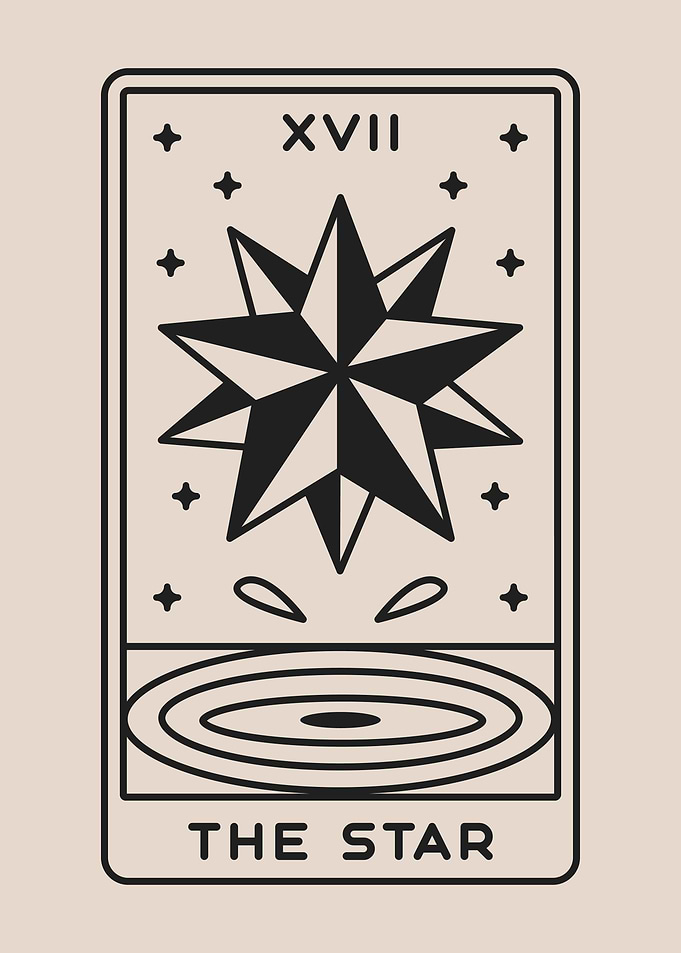 Beige Tarot Card THE STAR