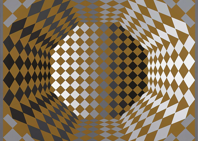 Diamond Pattern Illusion by Victor Vasarely