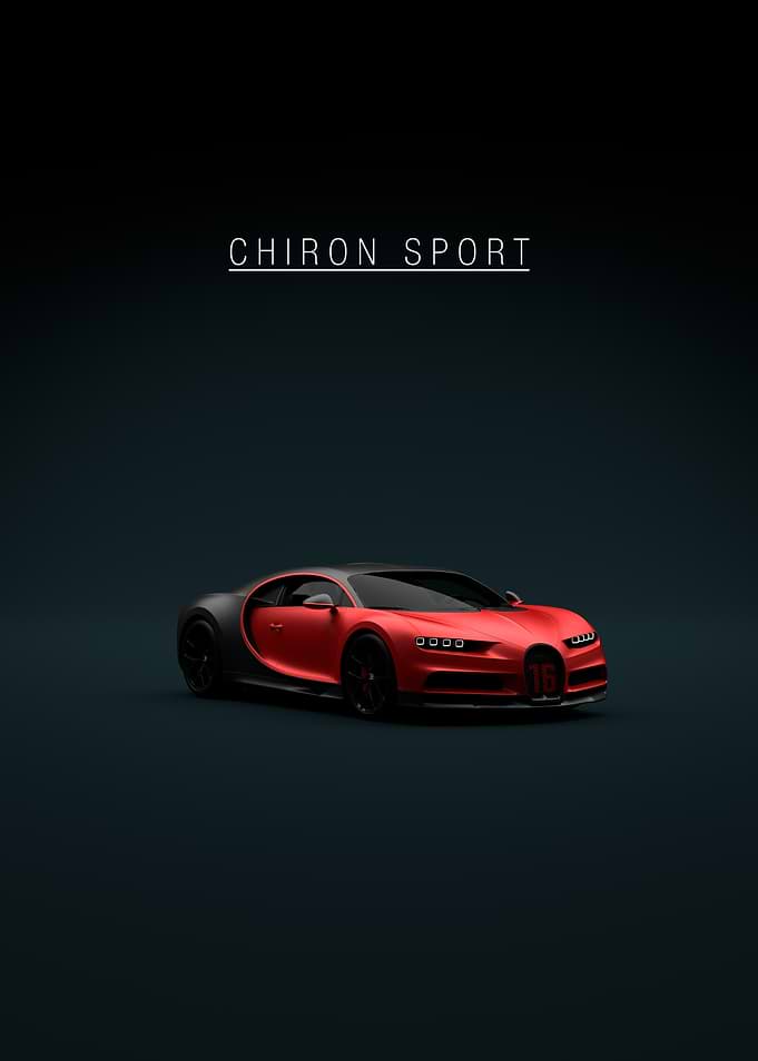 Red Front Bugatti Chiron Sport - green background