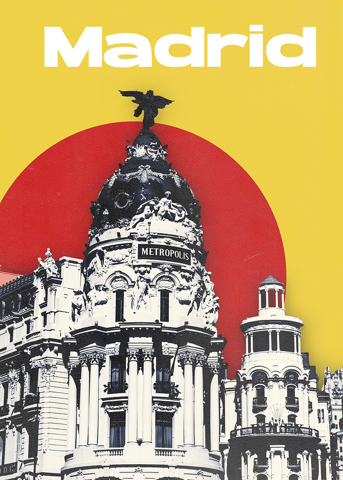 Madrid Retro Travel Poster