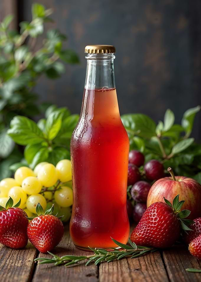 Red Berry Soda with Fruit
