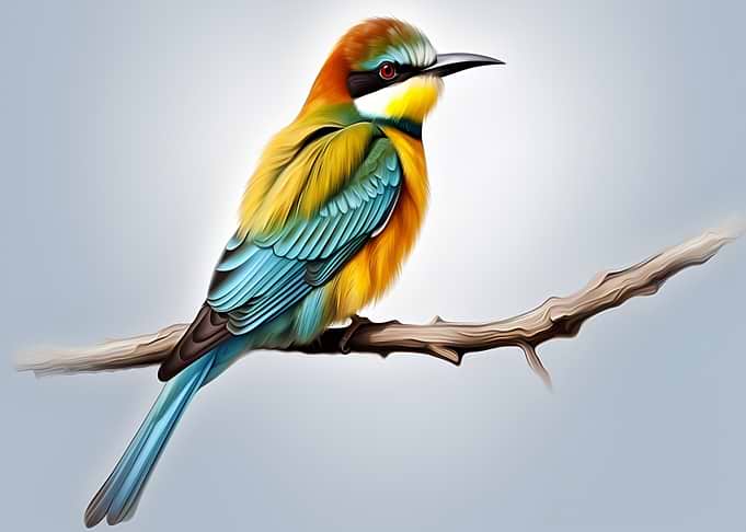 Colorful Bird on Branch