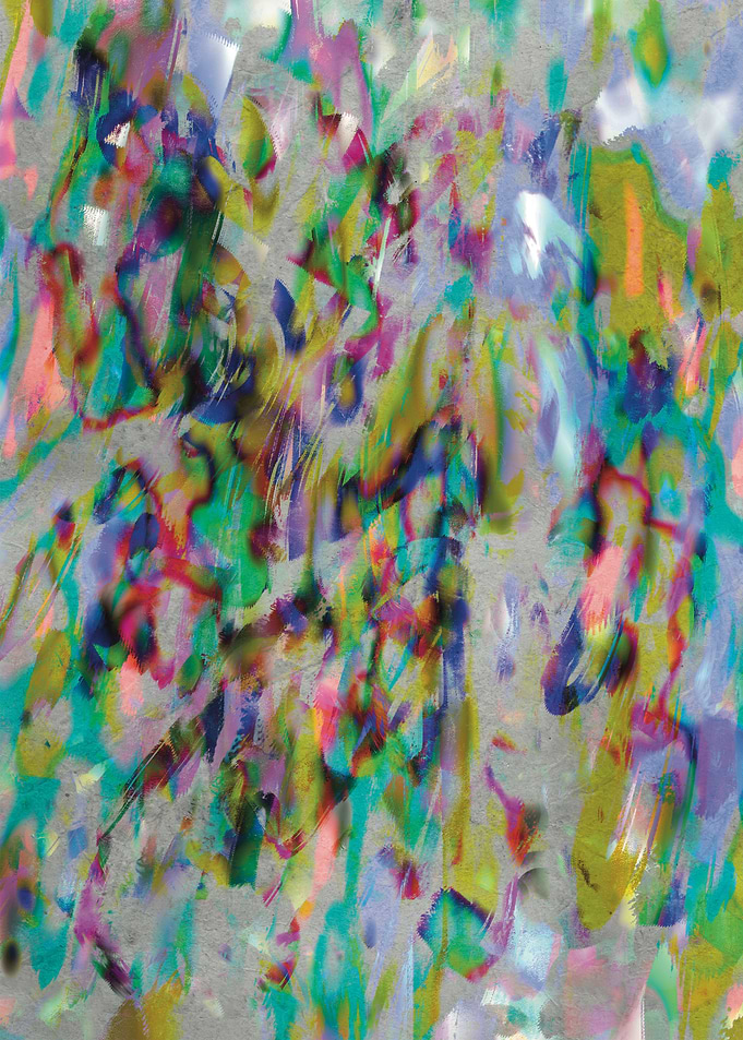 Trendy Holographic Abstract Colorful Painting
