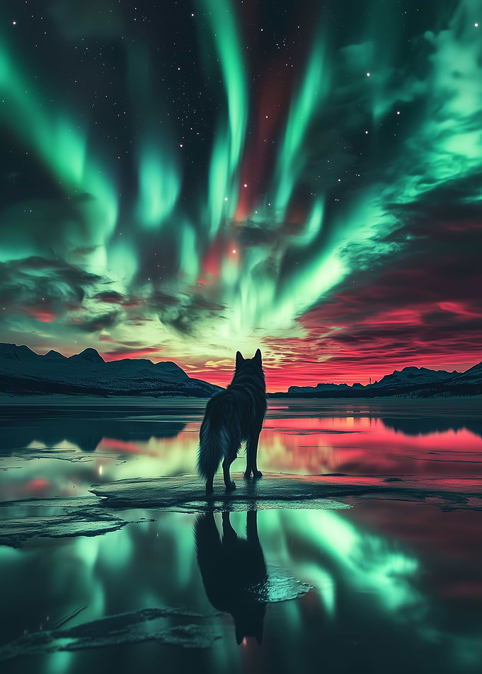 Wulf Under Northern Lights