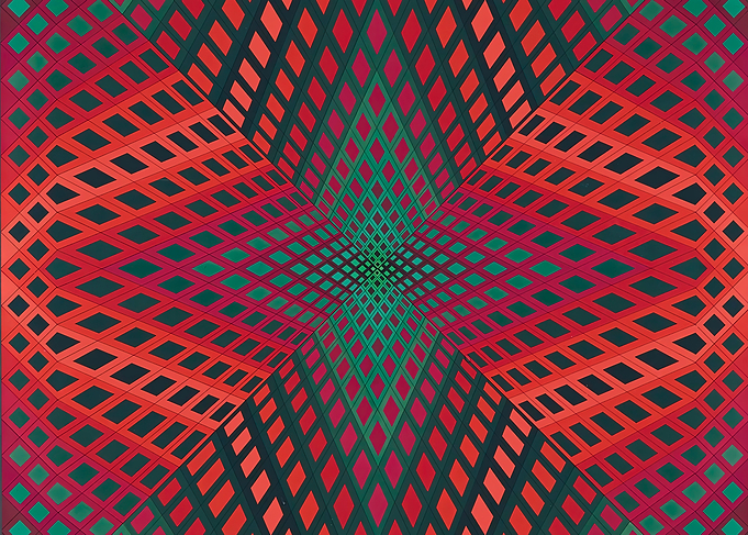 Red and Green Geometric Pattern
