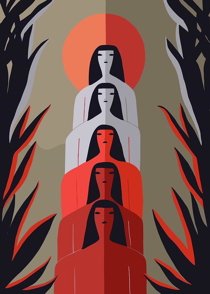 Stacked Women Illustration