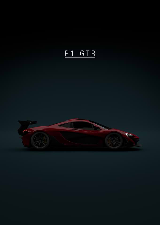 Red McLaren P1 GTR - green Background