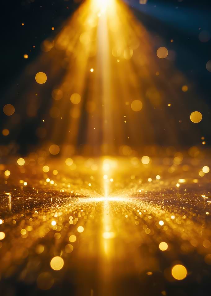 Golden Light Beam Bokeh