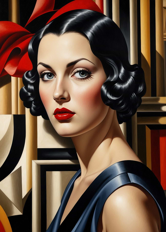 Vintage Art Deco 1930s Style Woman Portrait