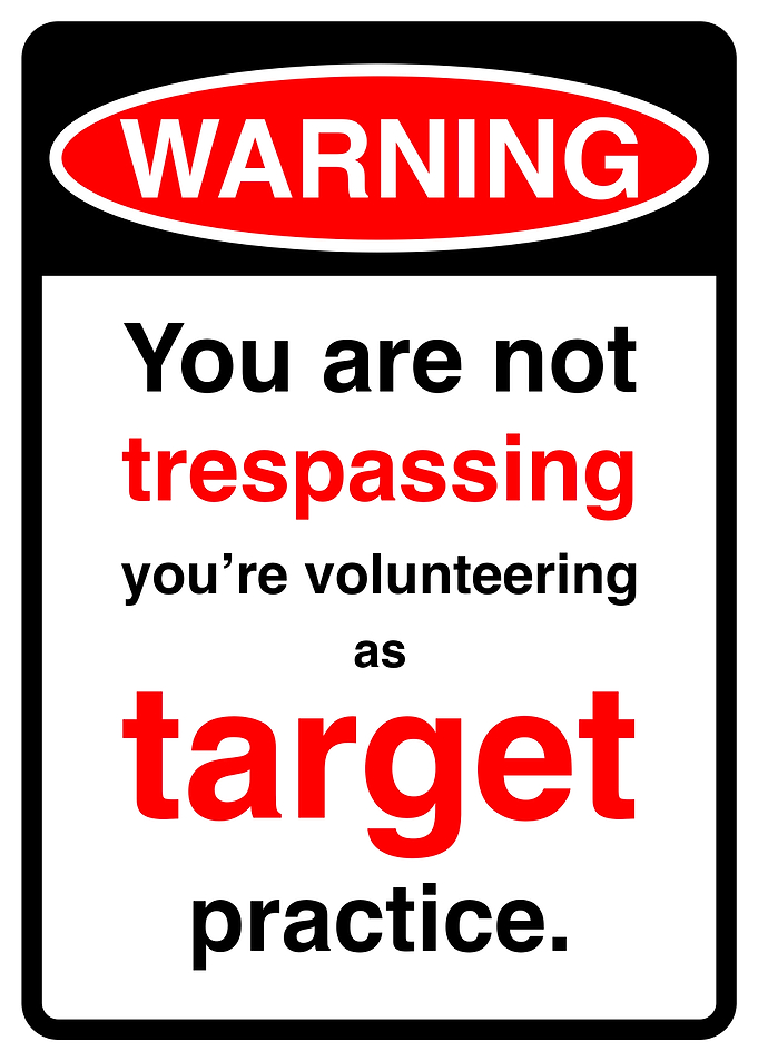Target Practice Warning Sign