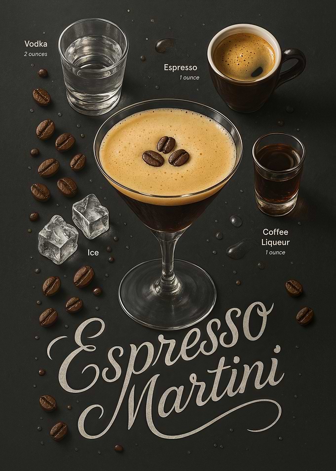 Espresso Martini Poster – Coffee Cocktail Recipe
