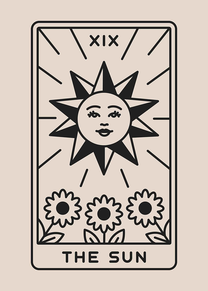 Beige Tarot Card THE SUN